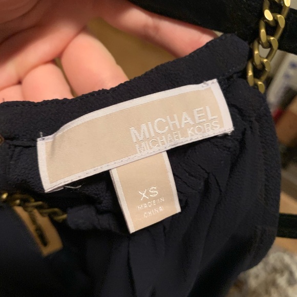 Navy open shoulder Michael Korea top - Picture 2 of 2